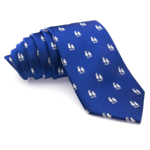 CORBATA AZUL QUIJOTE BLANCO